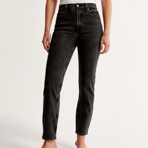 Abercrombie High Rise Mom Black Jeans